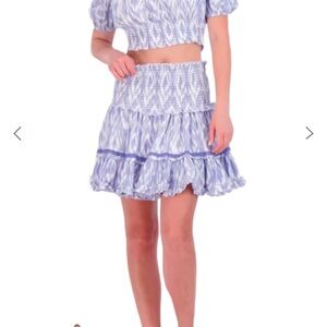 Met st Barth Mini Skirt Set with Ruffled Tiered Design for Resort Wear